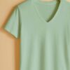 01 - V-Neck - Black_1 V Neck(100% Cotton Single Jersey) - Pista Green