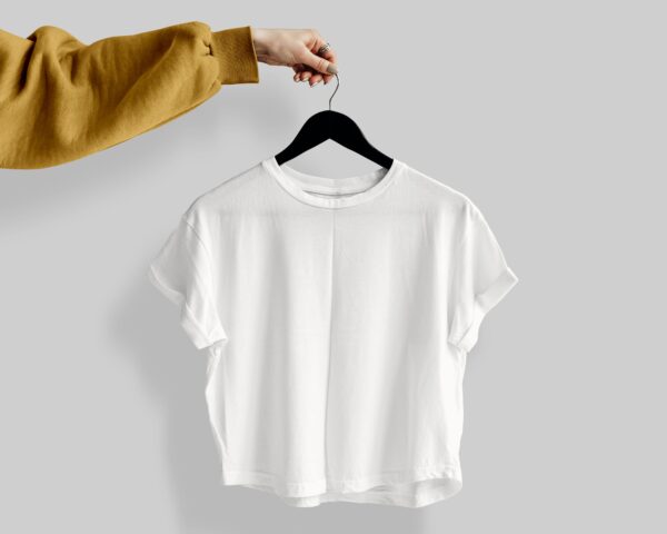 Crop Tees (100% Cotton Fleece) -  White