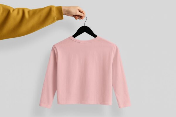 Crop Tees Full Sleeve (OE french terry) - Pink