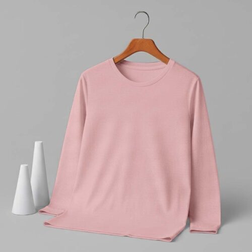 Round Neck Full Sleeve(100% Cotton Single Jersey) - Pink