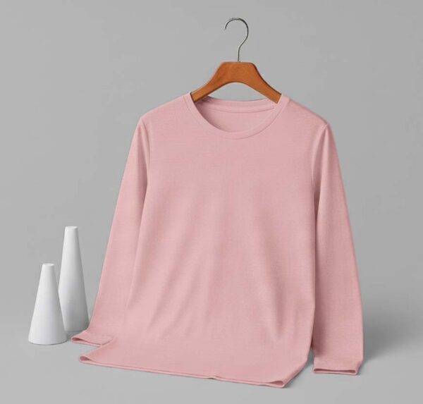 Round Neck Full Sleeve(100% Cotton Single Jersey) - Pink