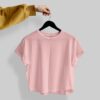 Crop Tees - (100% Cotton French Terry) - Baby Pink