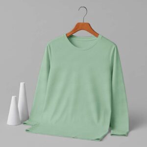 Women's Round Neck Full Sleeve(OE Single Jersey) - Pastel Mint