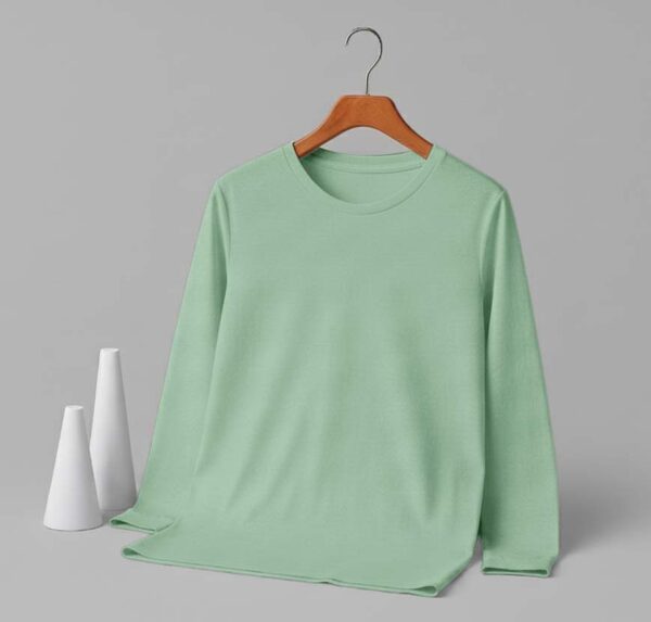 Women's Round Neck Full Sleeve(OE Single Jersey) - Pastel Mint