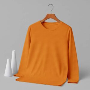 Round Neck Full Sleeve(100% Cotton Single Jersey) - Orange