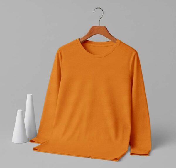 Round Neck Full Sleeve(100% Cotton Single Jersey) - Orange