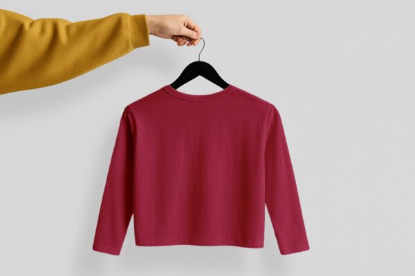 Crop Tees Full Sleeve (OE french terry) - Maroon
