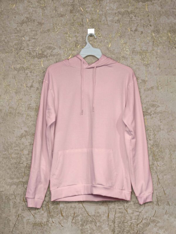 Men's Hoodie(100% Cotton Fleece)  - Baby Pink