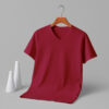 V Neck(100% Cotton Single Jersey)  – Maroon