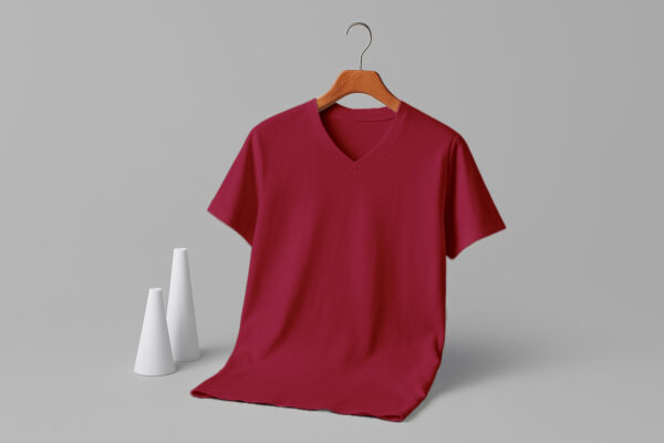 V Neck(100% Cotton Single Jersey)  – Maroon