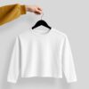 Crop Tees Full Sleeve (100% cotton french Terry) - White