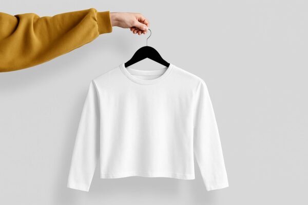 Crop Tees Full Sleeve (100% cotton french Terry) - White