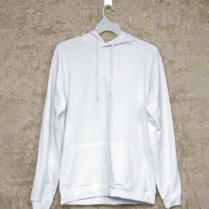 Men's Hoodie(100% Cotton Fleece)  - White