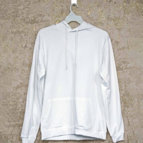 Men's Hoodie(100% Cotton Fleece)  - White