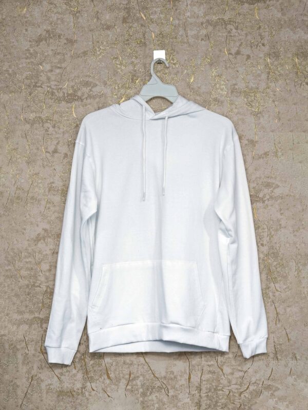 Men's Hoodie(100% Cotton Fleece)  - White