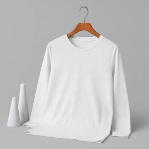 Round Neck Full Sleeve(100% Cotton Single Jersey) - White
