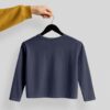 Crop Tees Full Sleeve (OE french terry) - Navy