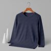 Round Neck Full Sleeve (100% Cotton Single Jersey)- Navy