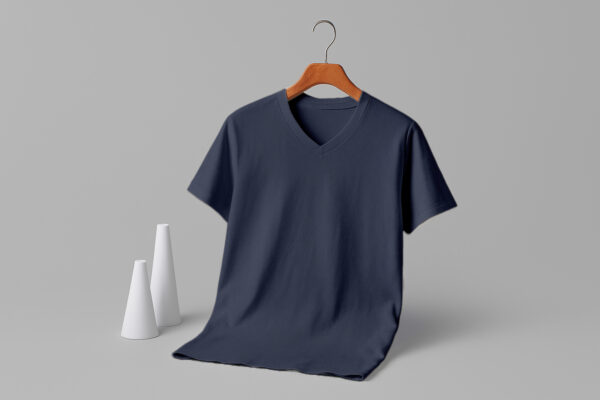 V Neck(100% Cotton Single Jersey) –Navy