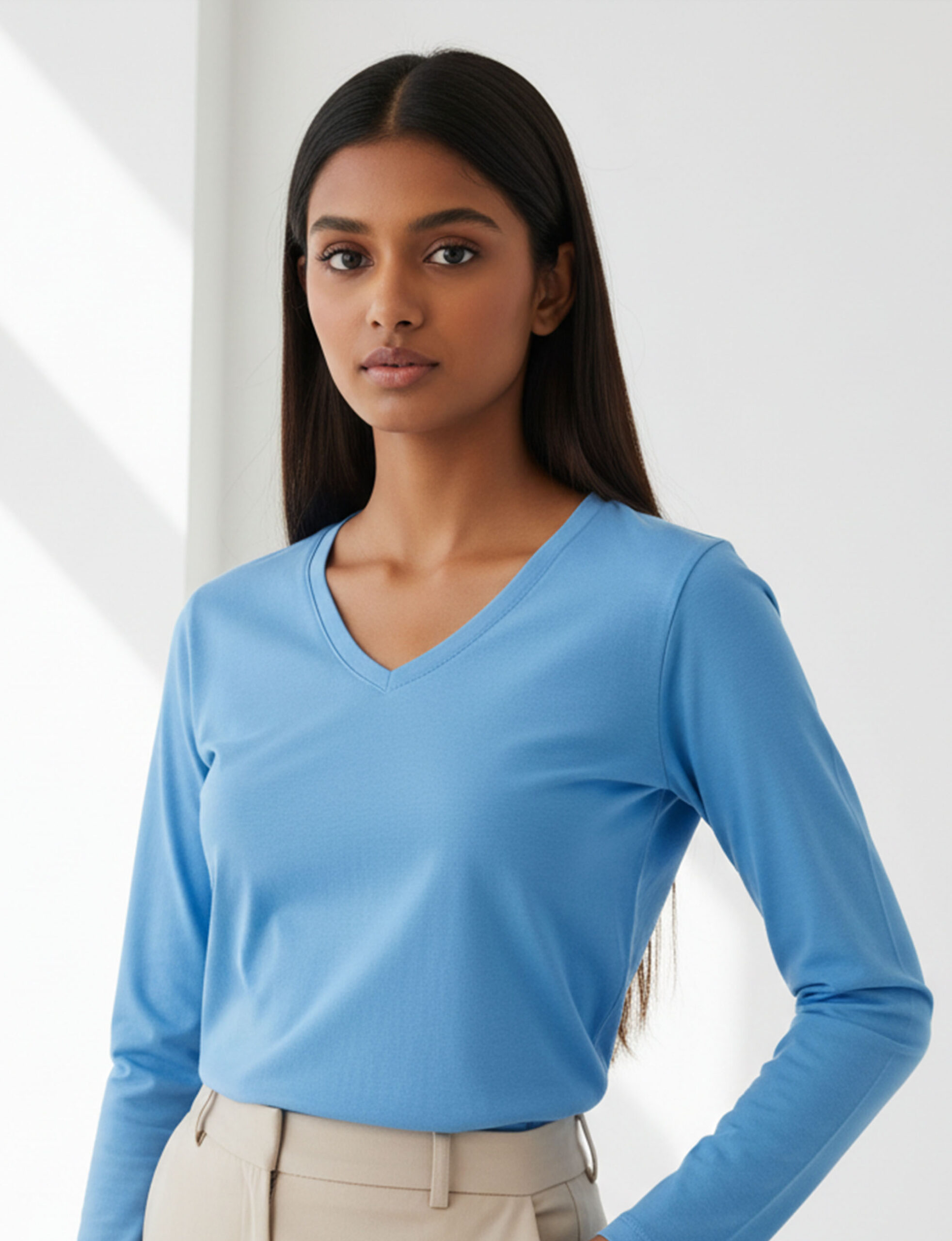 Women's V Neck Full Sleeve