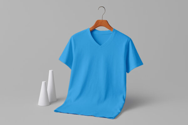 Women's V Neck(OE Single Jersey) – Sky Blue