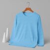Women's Round Neck Full Sleeve(OE Single Jersey) - Sky Blue