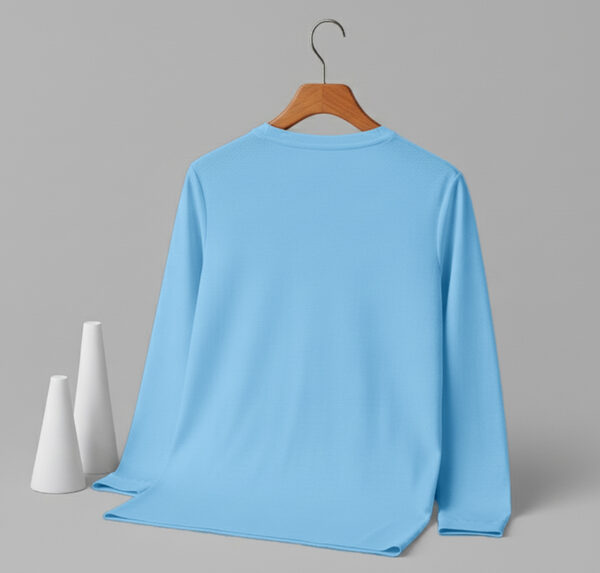 Women's Round Neck Full Sleeve(OE Single Jersey) - Sky Blue