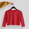 Crop Tees Full Sleeve (100% cotton french Terry) - Red