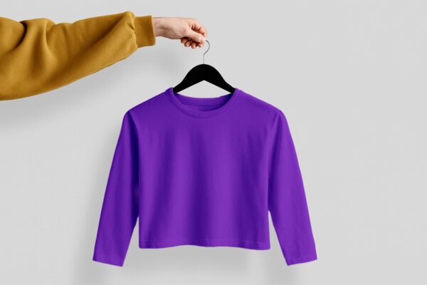 Crop Tees Full Sleeve (OE french terry) - Violet
