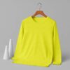 Round Neck Full Sleeve(100% Cotton Single Jersey)  - Lemon Yellow