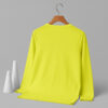 Round Neck Full Sleeve(100% Cotton Single Jersey)  - Lemon Yellow