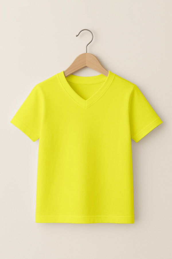 Kid - V Neck(OE Single Jersey) - Lemon Yellow