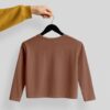 Crop Tees Full Sleeve (100% cotton french Terry) - Brown