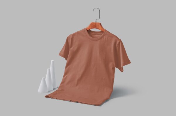 Women's  Round Neck(OE Cotton Single Jersey) - Brown