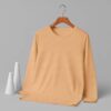 Round Neck Full Sleeve(100% Cotton Single Jersey) - Lite Orange
