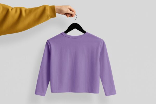 Crop Tees Full Sleeve (OE french terry) - Lavender