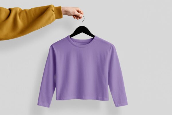Crop Tees Full Sleeve (OE french terry) - Lavender