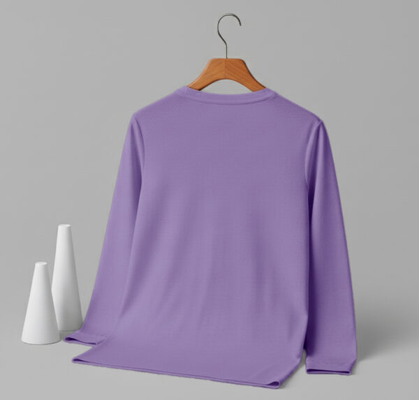 V Neck Full Sleeve(100% Cotton Single Jersey) - Lavender