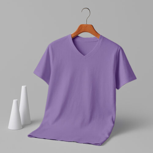 Women's V Neck(100% Cotton Single Jersey)  – Lavender