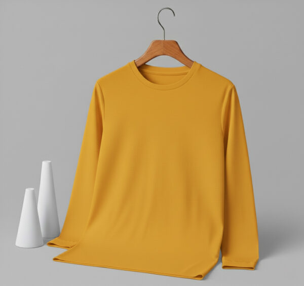 Round Neck Full Sleeve(100% Cotton Single Jersey) - Yellow