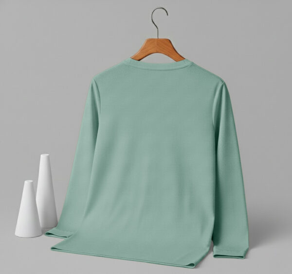 Round Neck Full Sleeve(100% Cotton Single Jersey) - Pista Green