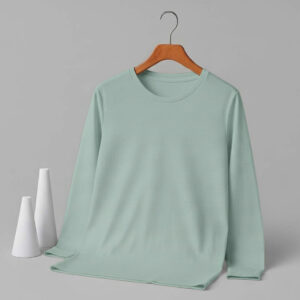 Round Neck Full Sleeve(100% Cotton Single Jersey) - Pista Green