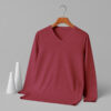 V Neck Full Sleeve(100% Cotton Single Jersey) - Maroon