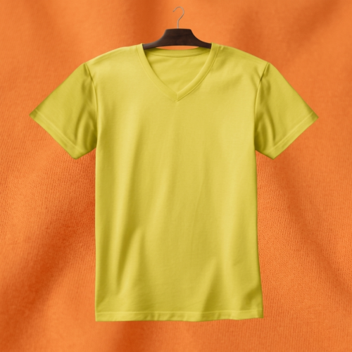 Women's V Neck(100% Cotton Single Jersey) – Lemon Yellow
