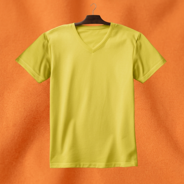 Women's V Neck(100% Cotton Single Jersey) – Lemon Yellow