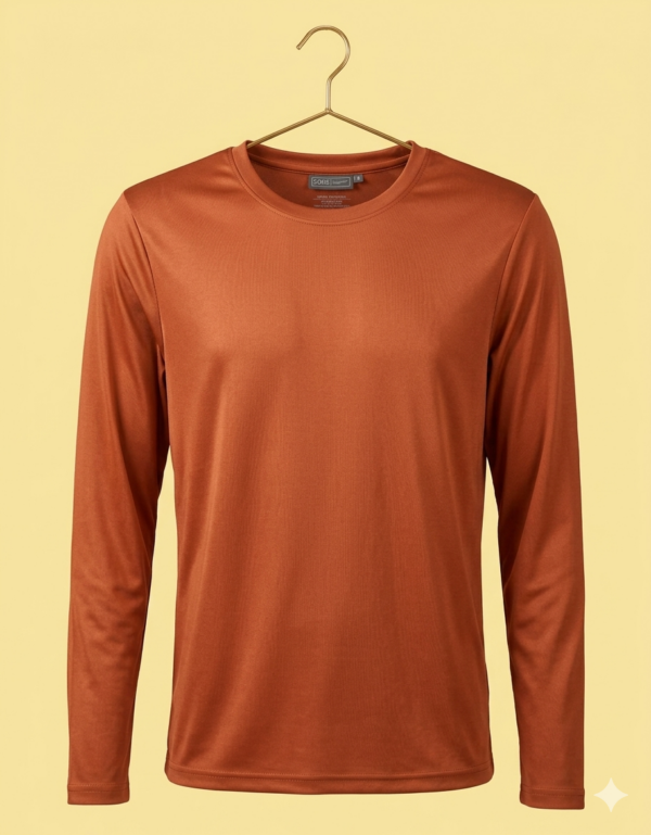 Round Neck Full Sleeve(100% Cotton Single Jersey) - Orange