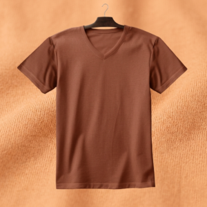 Women's V Neck(100% Cotton Single Jersey)  – Brown
