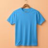 Women's  Round Neck(100% Cotton Single Jersey) - Sky Blue