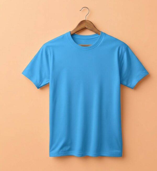 Women's  Round Neck(100% Cotton Single Jersey) - Sky Blue