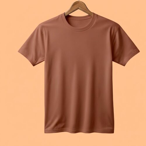 Women's  Round Neck(OE Cotton Single Jersey) - Brown